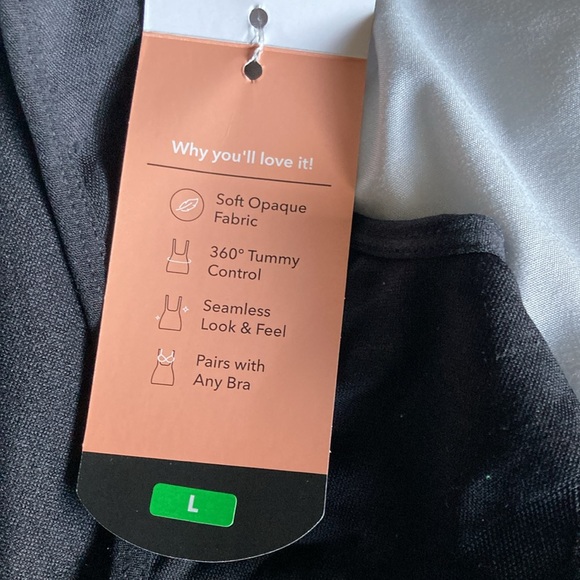 NWT Shapermint Open Bust Cami tank top in black.  Size Large - Picture 5 of 11